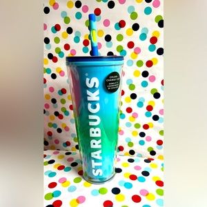 💙💚Starbucks Blossom Color Change W/Swirl Straw Topper Venti 24oz Cold Cup